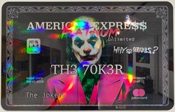 Amex Joker by Diederik Van Apple - Mixed Media on Aluminium sized 59x37 inches. Available from Whitewall Galleries
